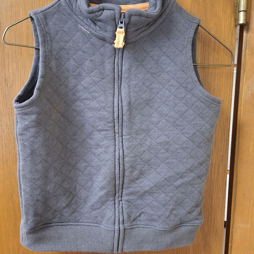 Gray Quilted Sleeveless Vest